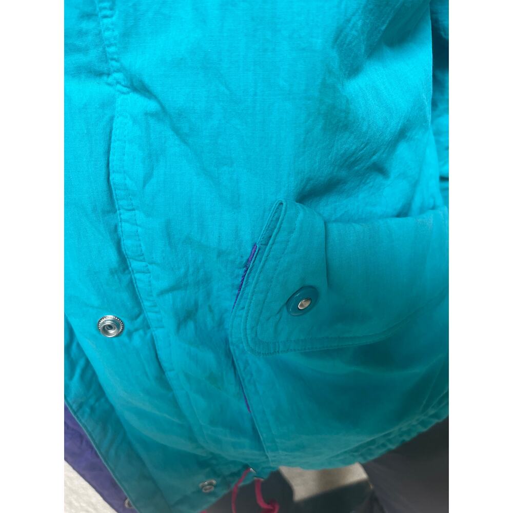 Vintage Fleet St Ltd 80's Full Zip Ski Jacket Multi Color Teal Purple Pink SZ L - Picture 5 of 8